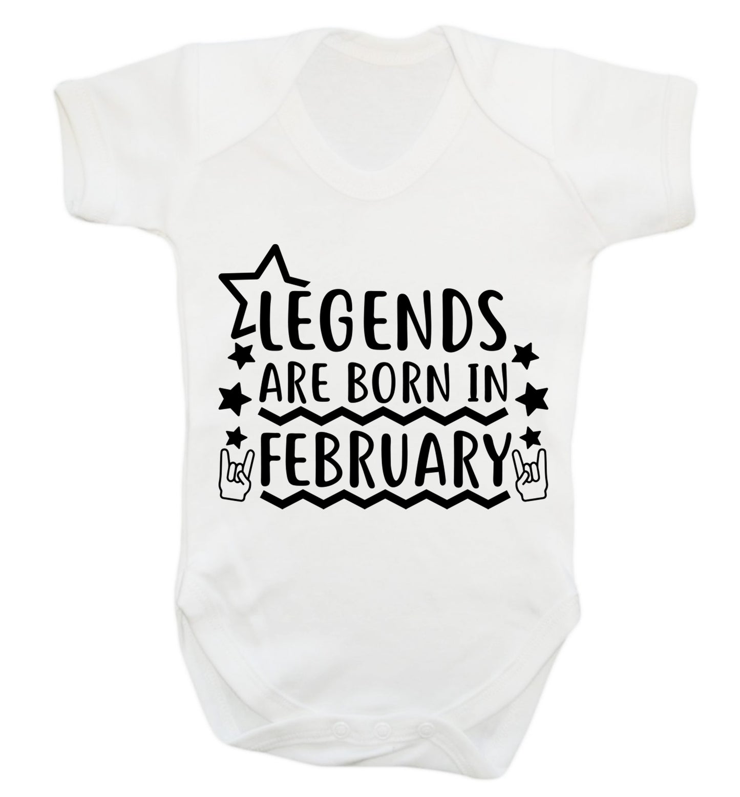 Legends are born in February Baby Vest white 18-24 months