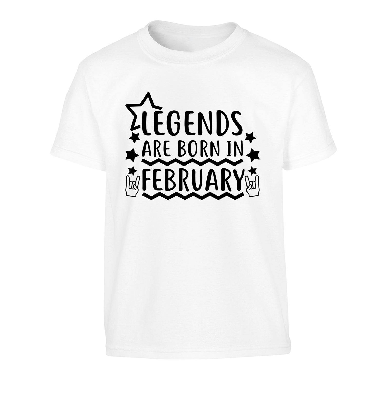 Legends are born in February Children's white Tshirt 12-13 Years