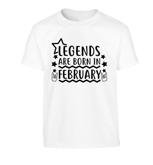 Legends are born in February Children's white Tshirt 12-13 Years