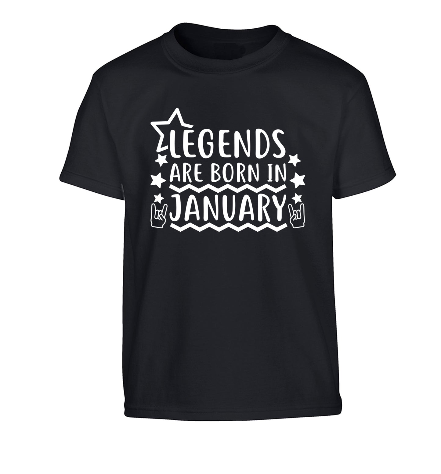 Legends are born in January Children's black Tshirt 12-13 Years