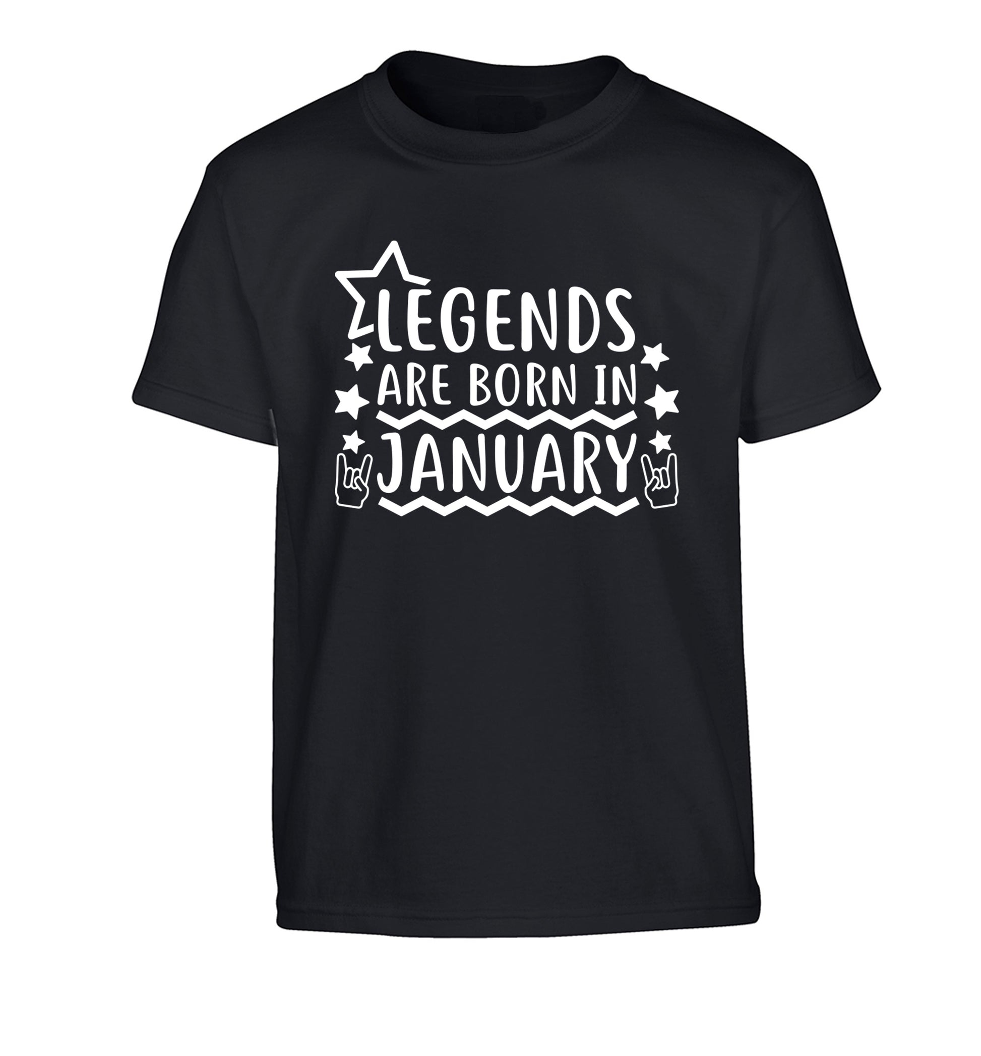 Legends are born in January Children's black Tshirt 12-13 Years
