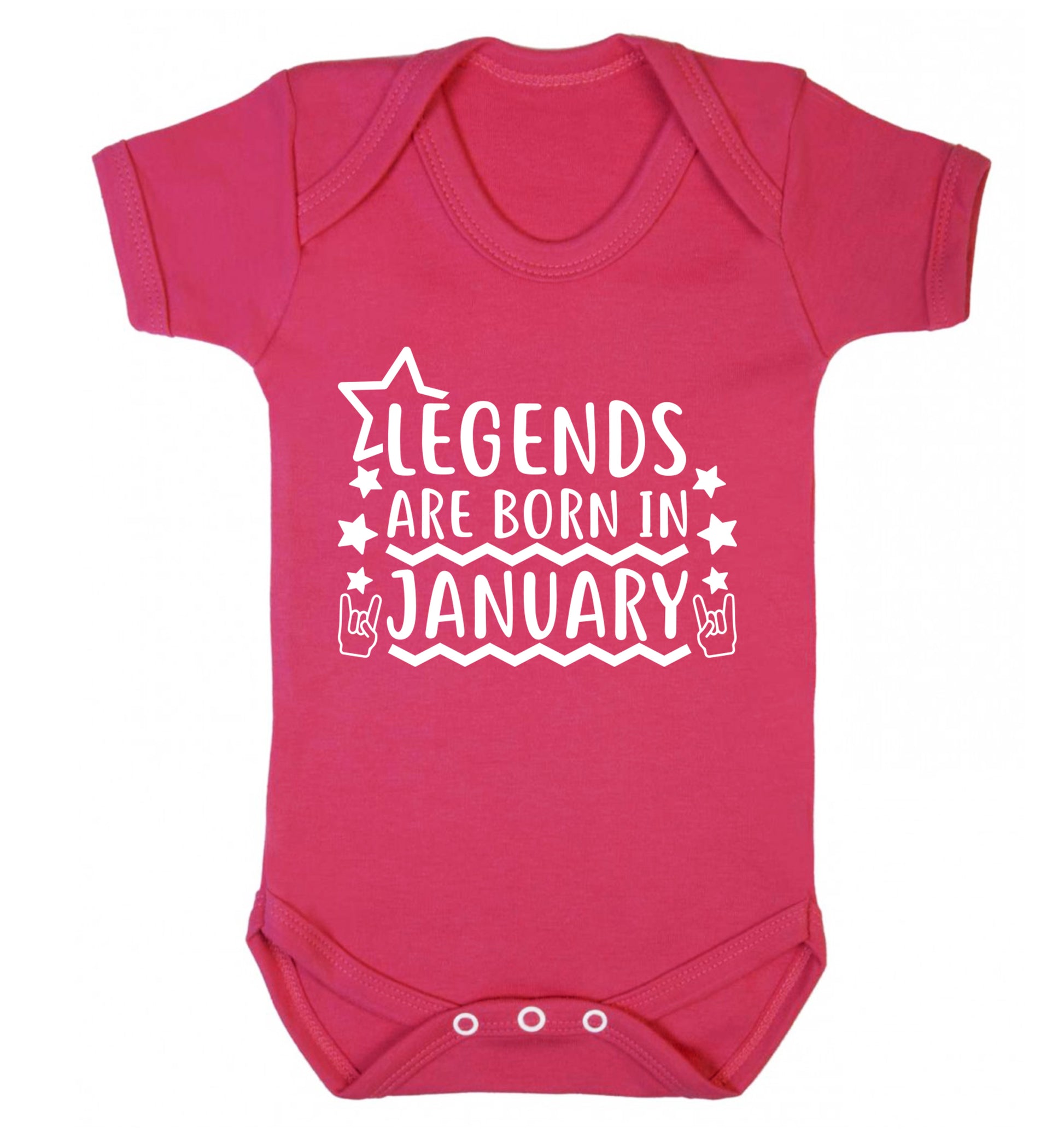Legends are born in January Baby Vest dark pink 18-24 months