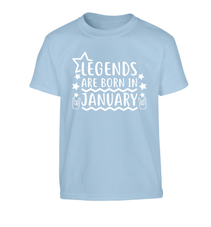 Legends are born in January Children's light blue Tshirt 12-13 Years