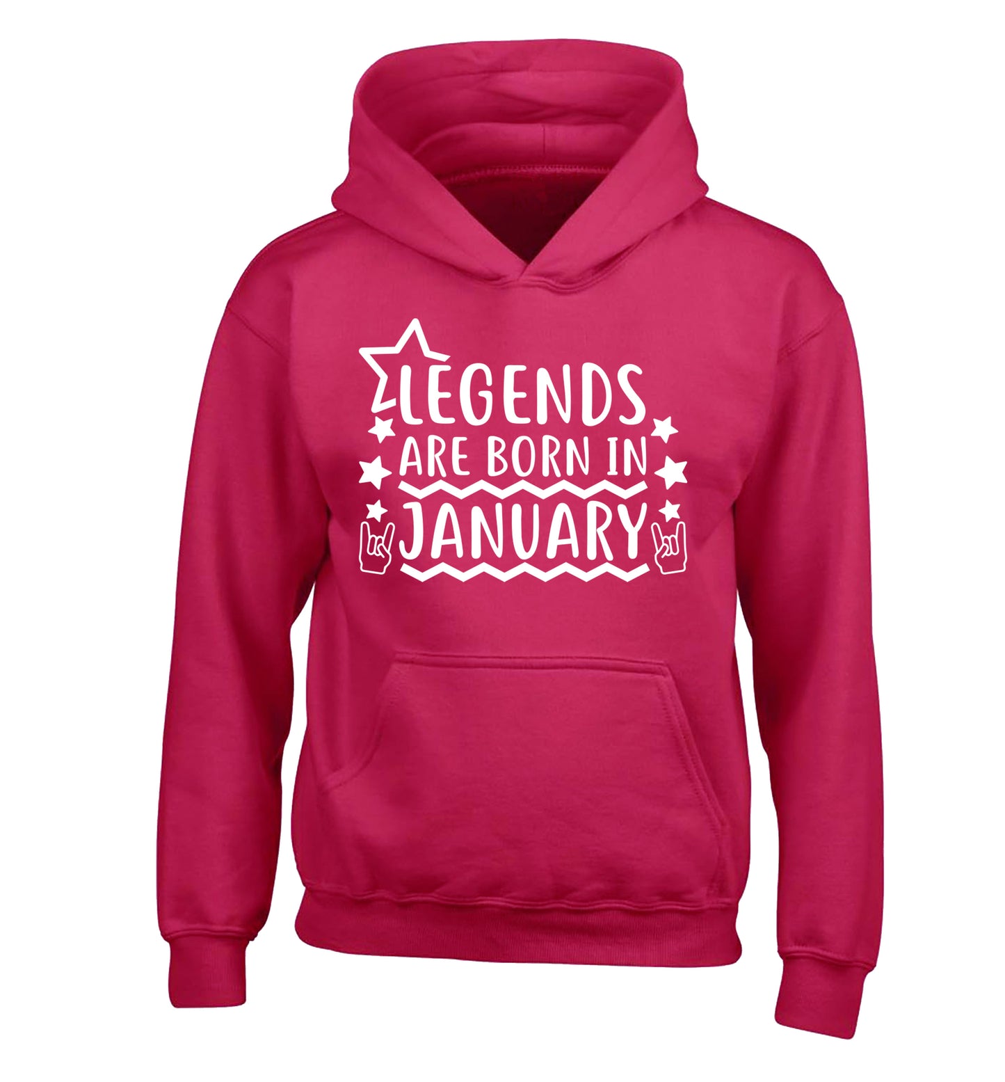 Legends are born in January children's pink hoodie 12-13 Years