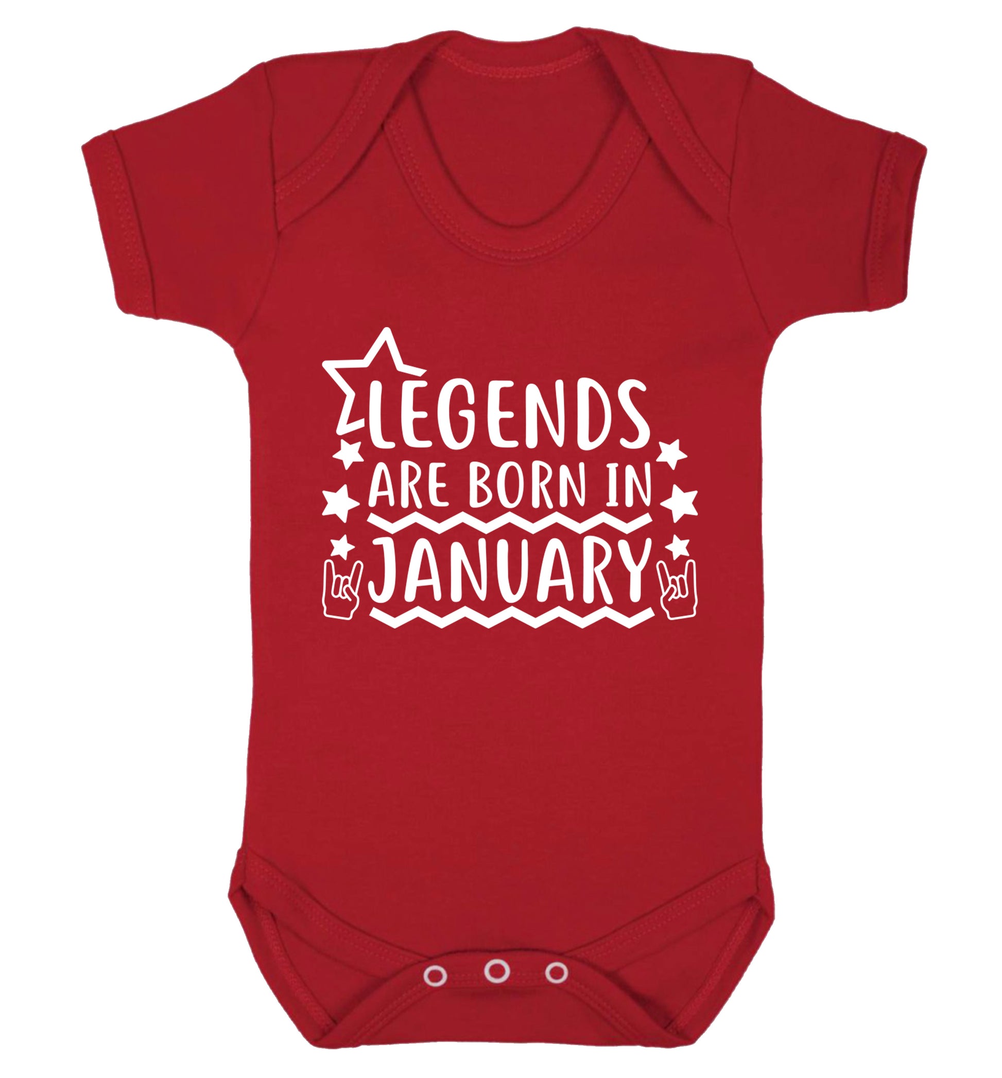 Legends are born in January Baby Vest red 18-24 months