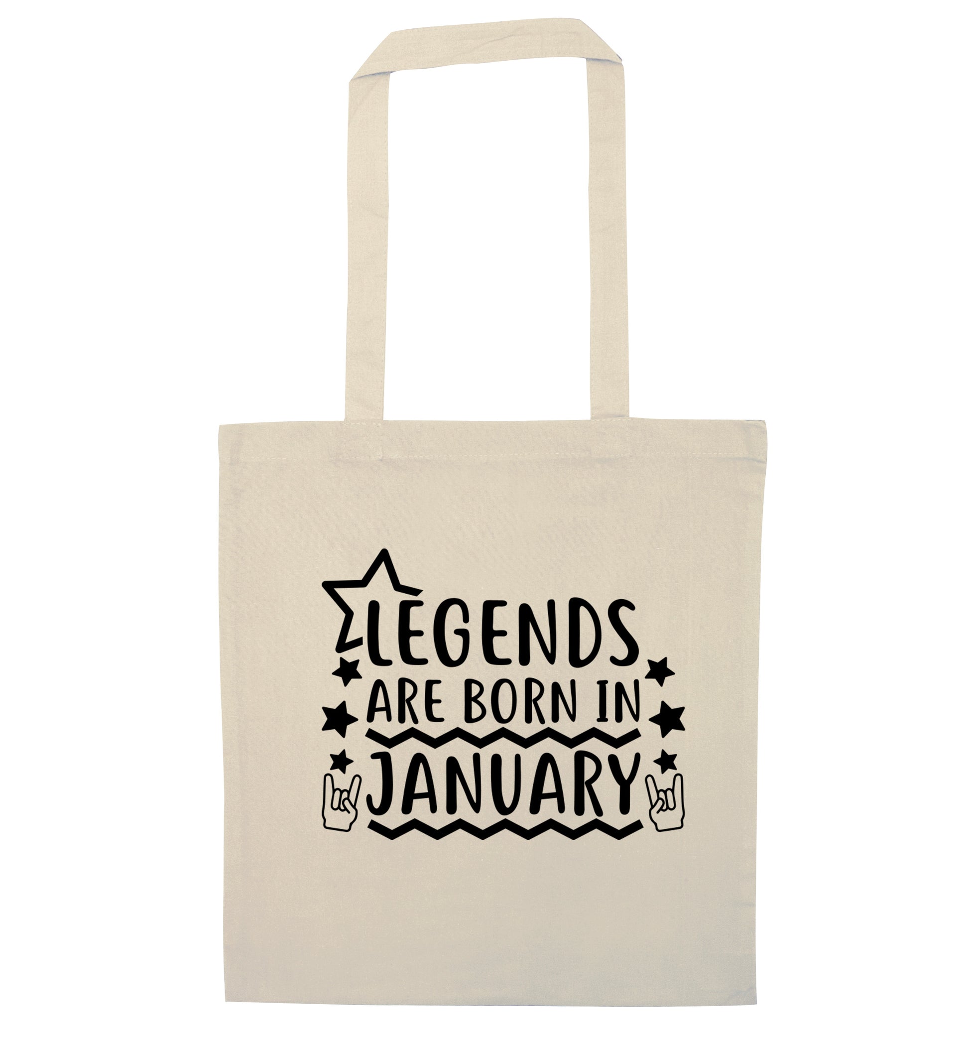Legends are born in January natural tote bag