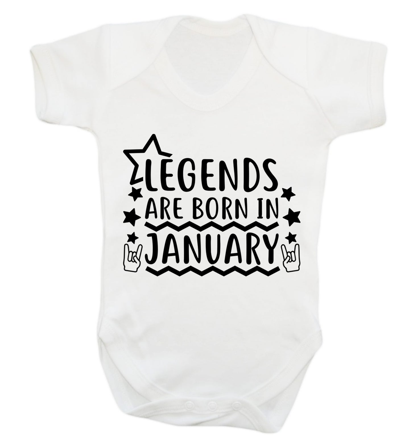 Legends are born in January Baby Vest white 18-24 months
