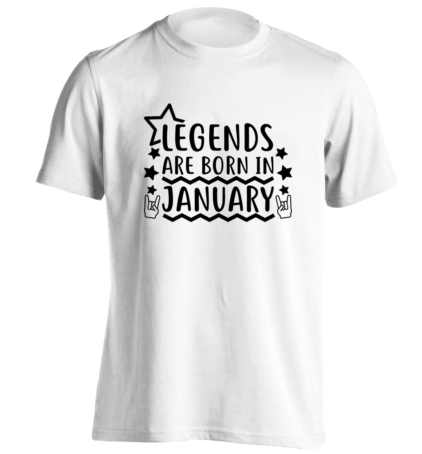Legends are born in January adults unisex white Tshirt 2XL