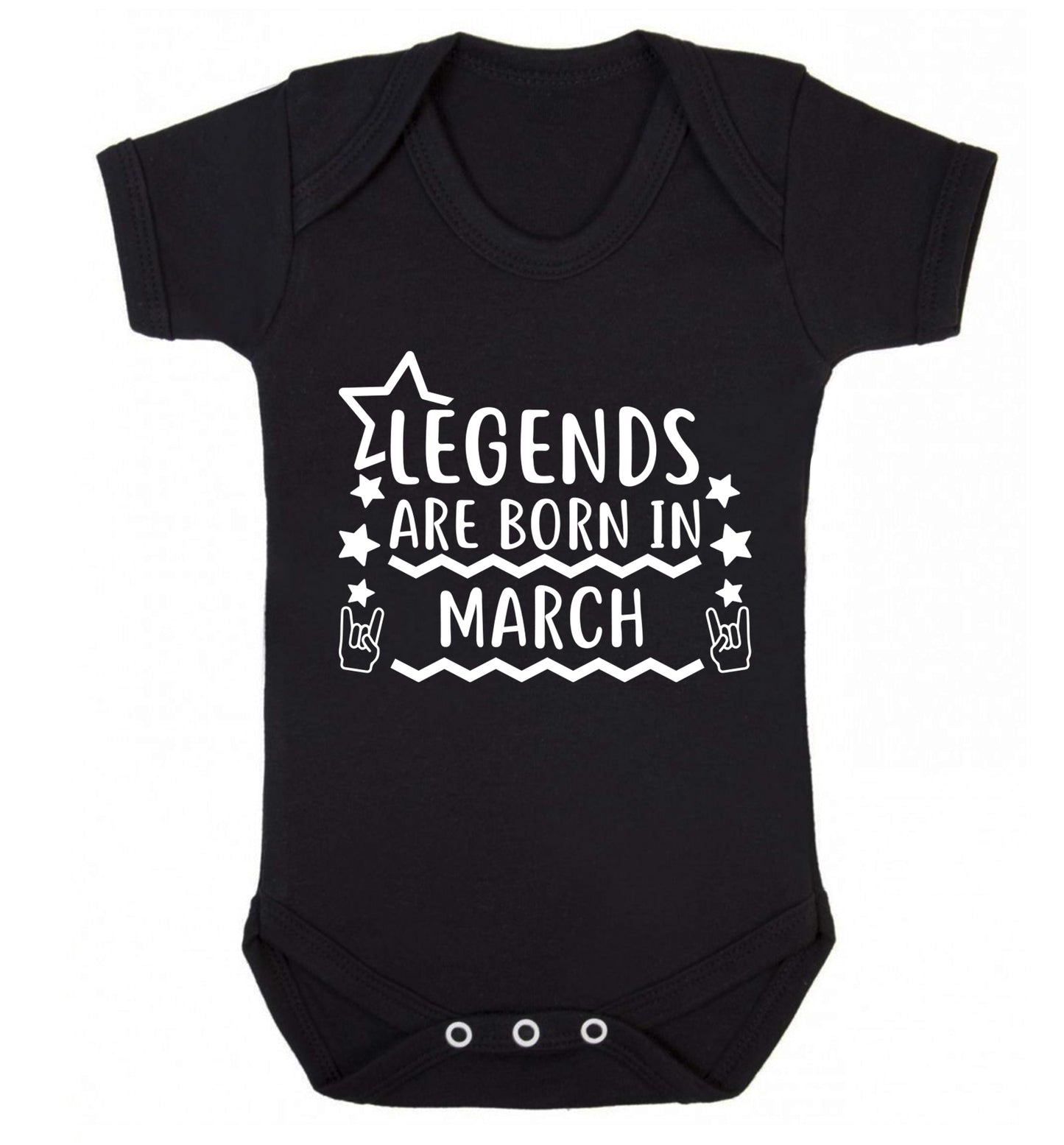Legends are born in March Baby Vest black 18-24 months
