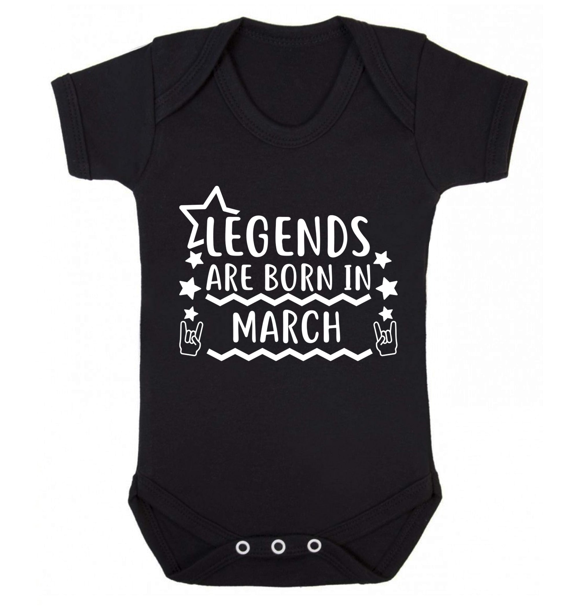 Legends are born in March Baby Vest black 18-24 months