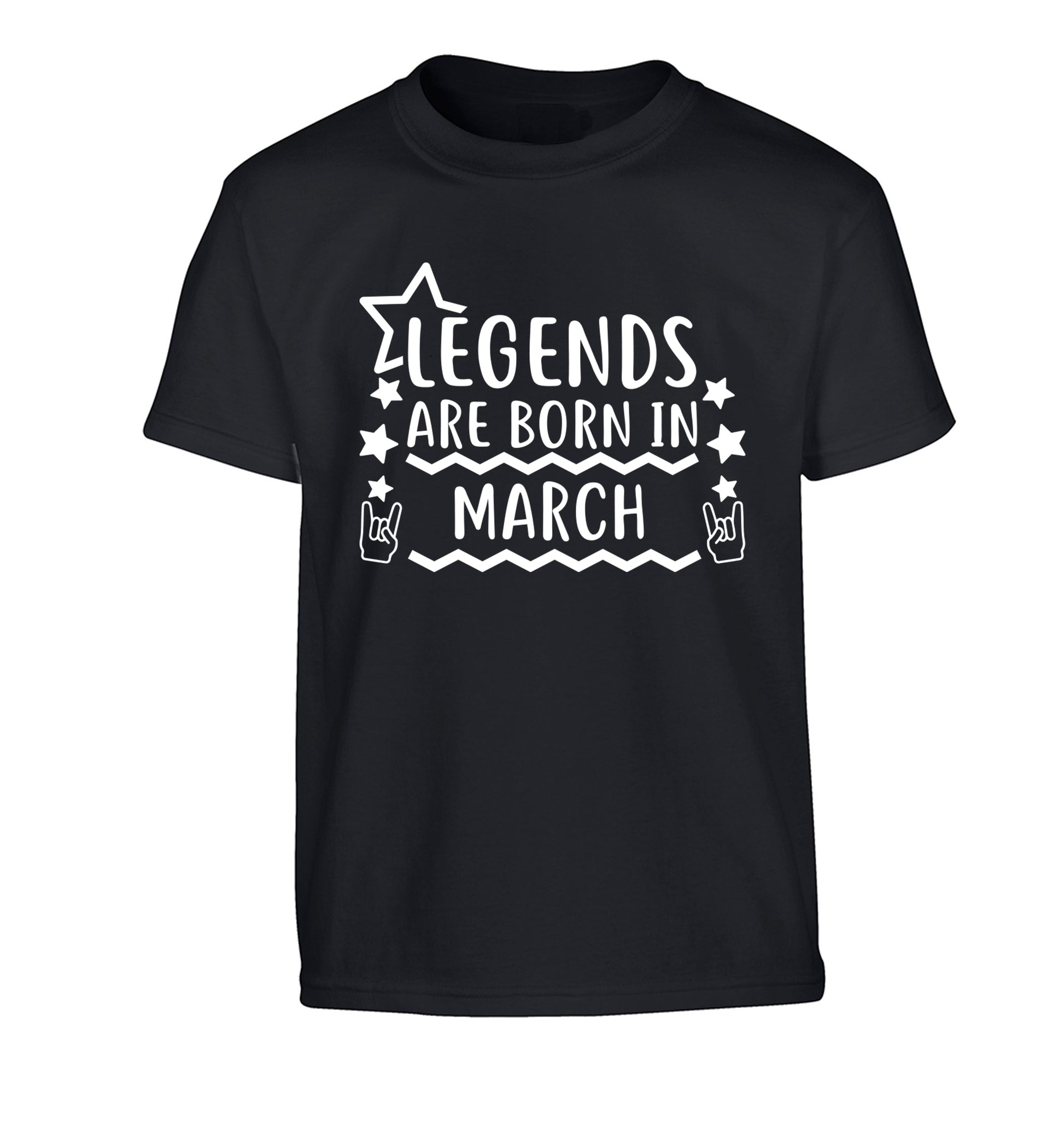 Legends are born in March Children's black Tshirt 12-13 Years