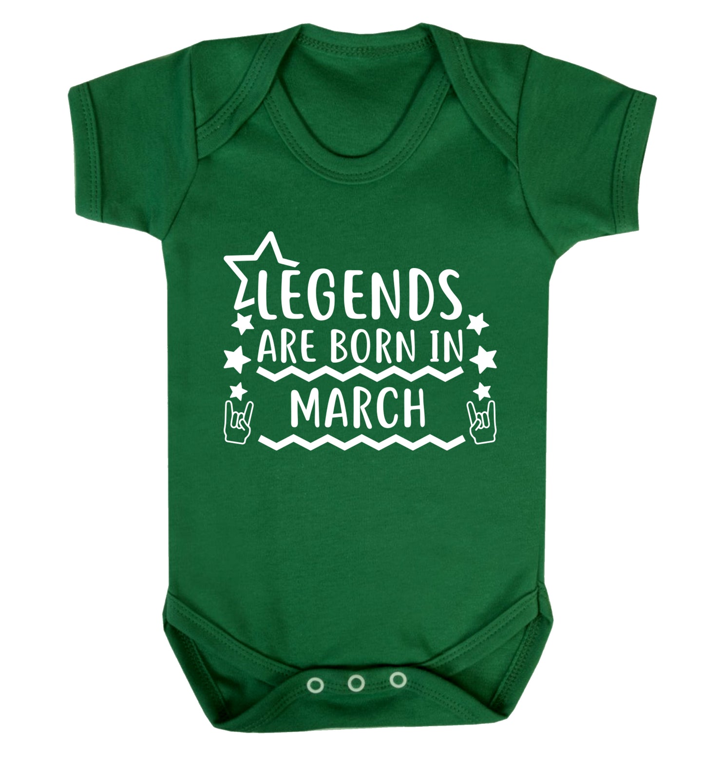 Legends are born in March Baby Vest green 18-24 months