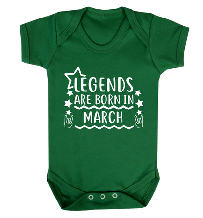 Legends are born in March Baby Vest green 18-24 months