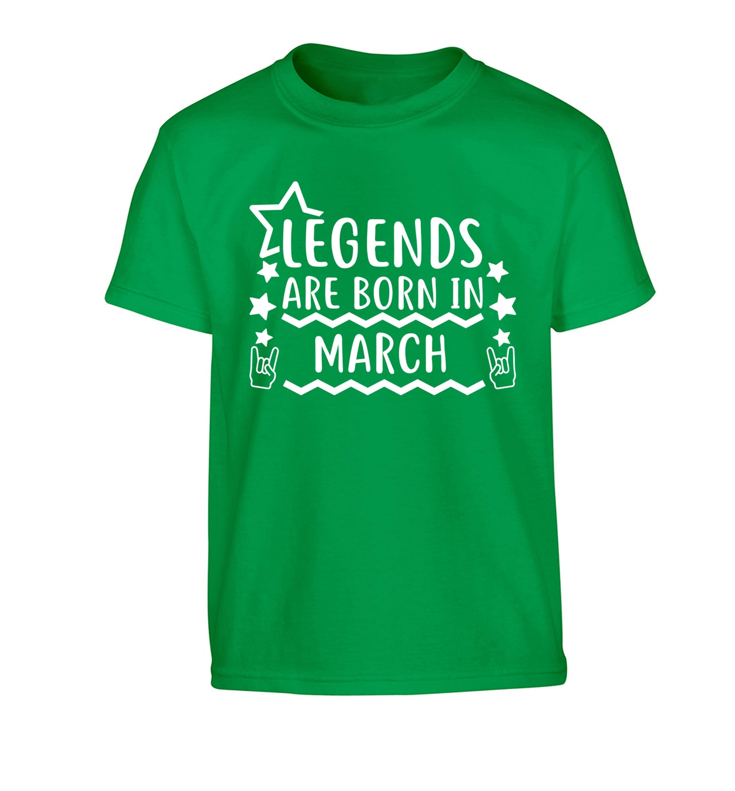 Legends are born in March Children's green Tshirt 12-13 Years