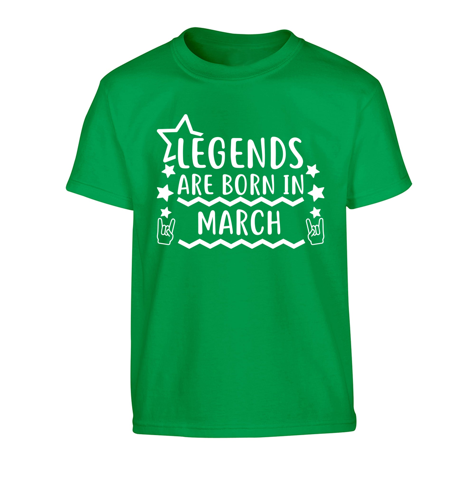 Legends are born in March Children's green Tshirt 12-13 Years
