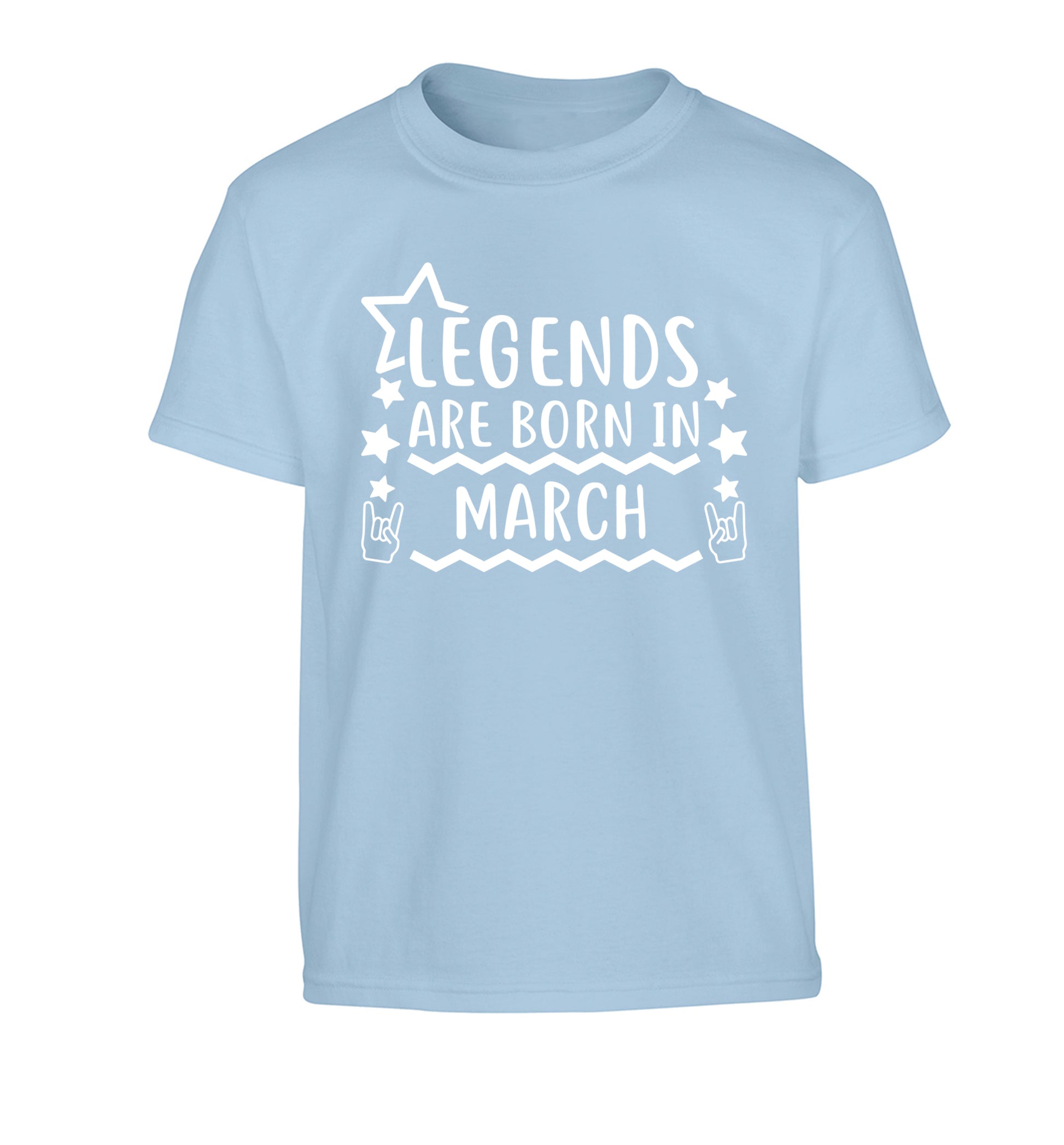 Legends are born in March Children's light blue Tshirt 12-13 Years