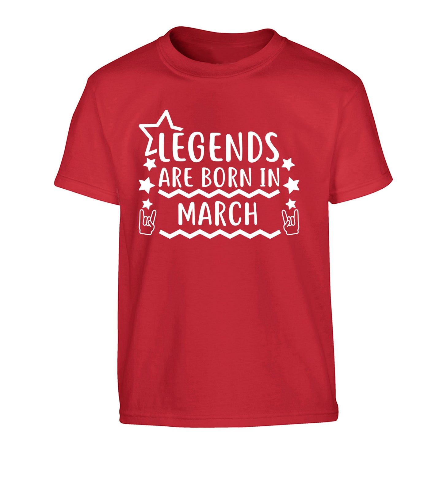 Legends are born in March Children's red Tshirt 12-13 Years