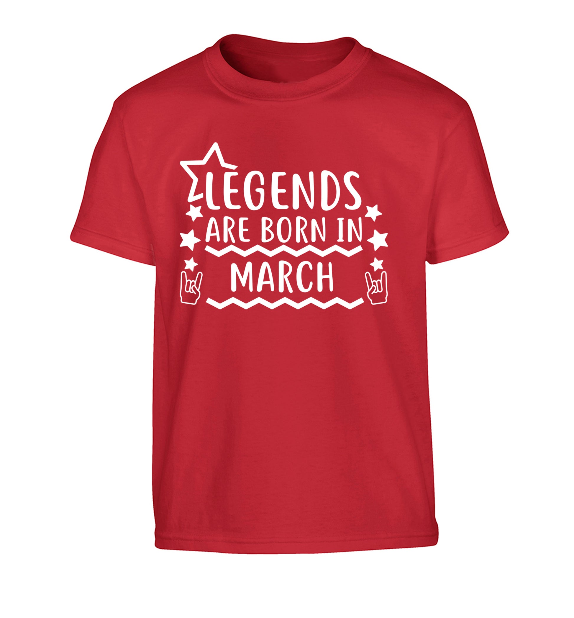 Legends are born in March Children's red Tshirt 12-13 Years