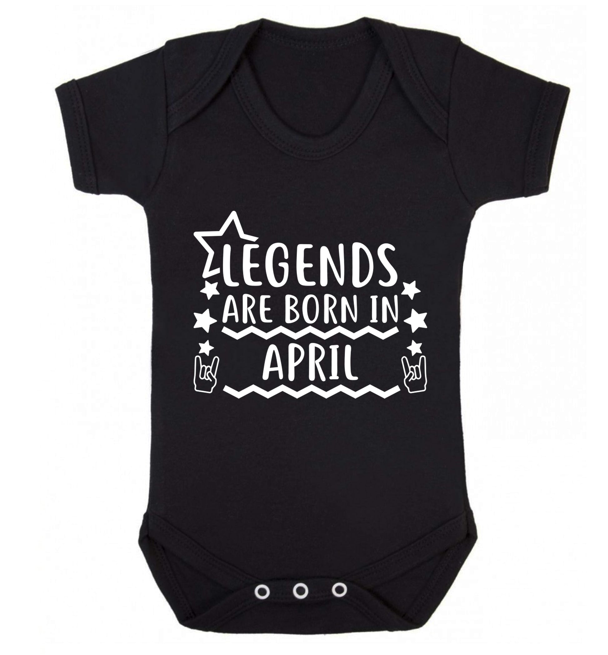Legends are born in April Baby Vest black 18-24 months