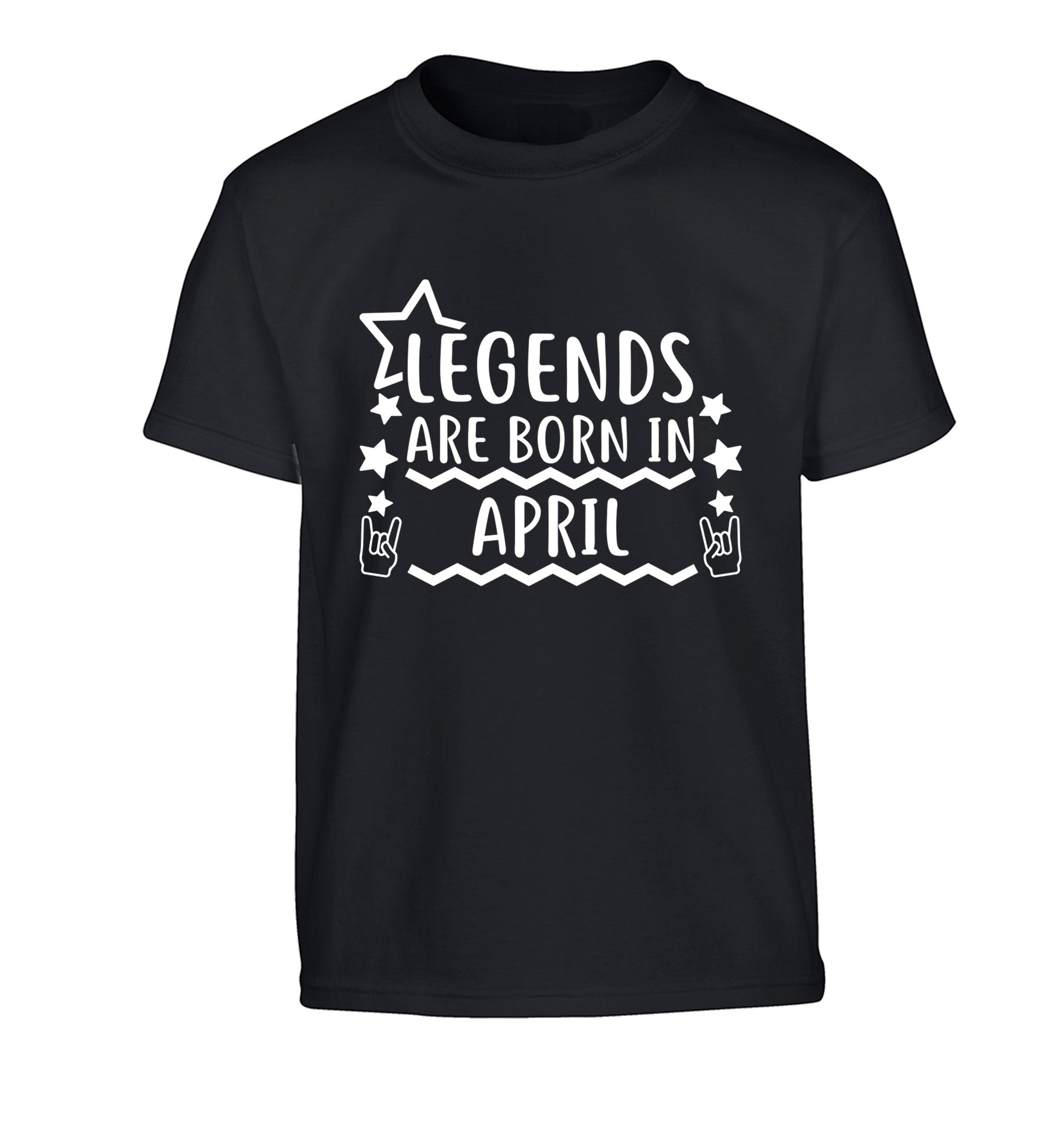 Legends are born in April Children's black Tshirt 12-13 Years