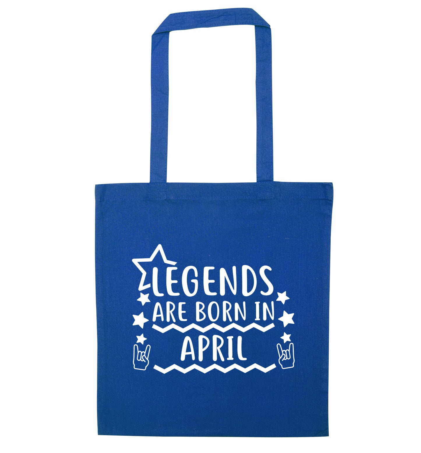 Legends are born in April blue tote bag