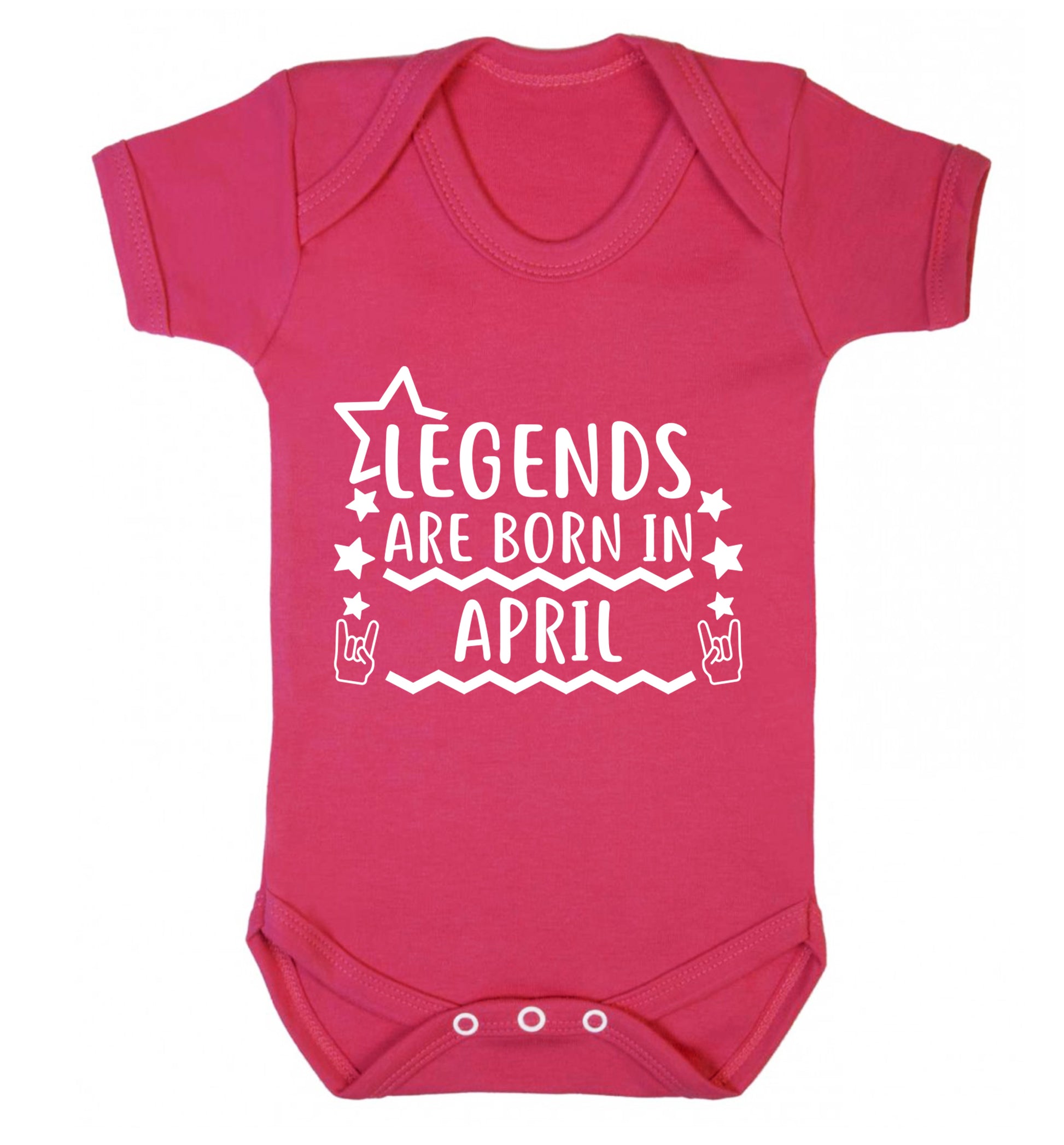 Legends are born in April Baby Vest dark pink 18-24 months