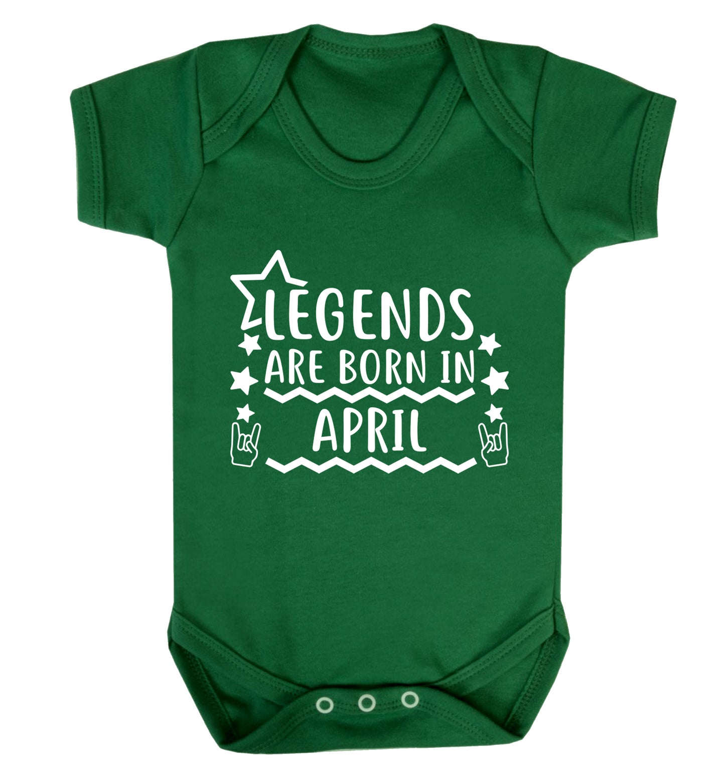 Legends are born in April Baby Vest green 18-24 months