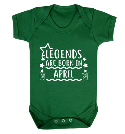 Legends are born in April Baby Vest green 18-24 months