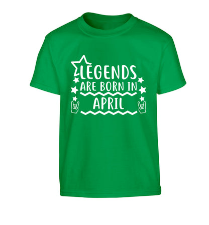 Legends are born in April Children's green Tshirt 12-13 Years