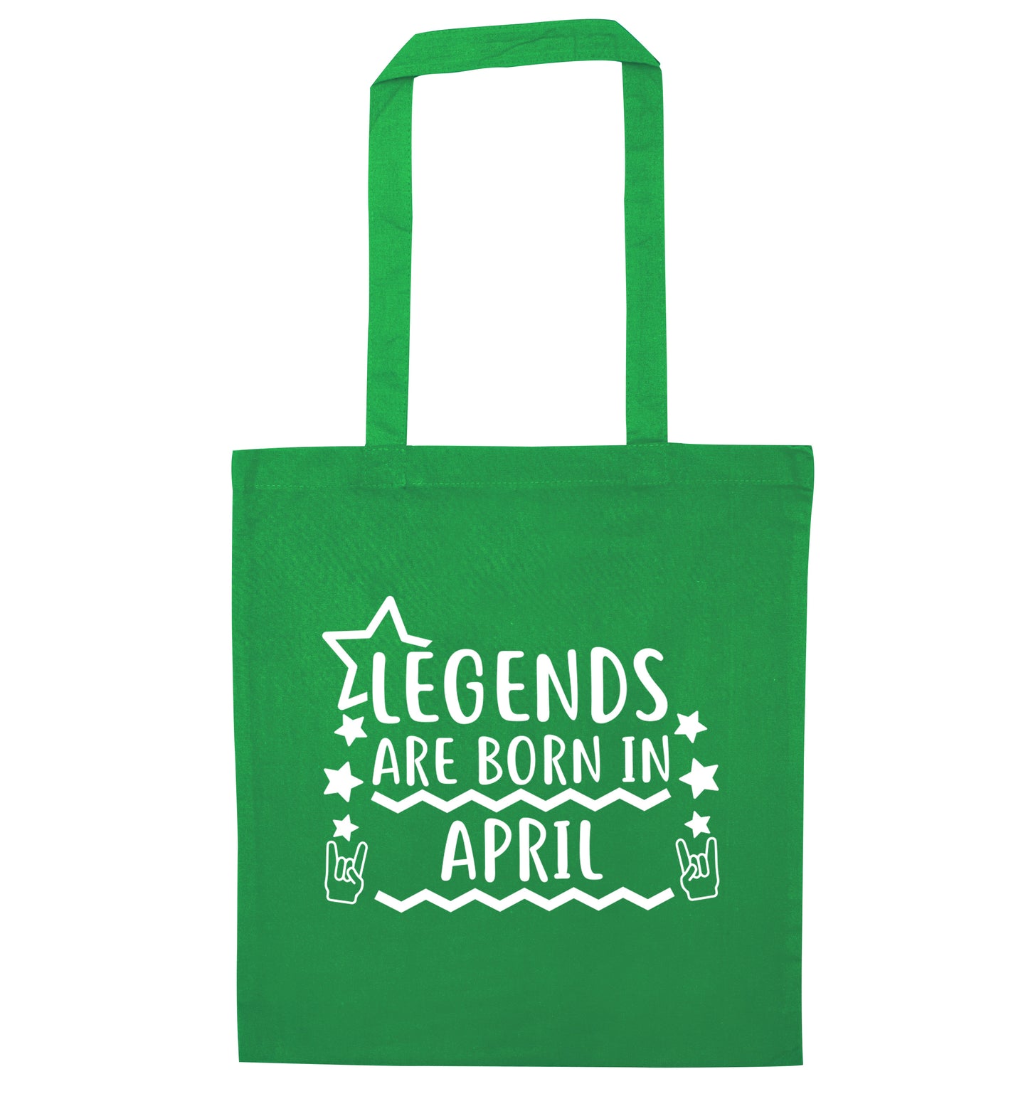 Legends are born in April green tote bag