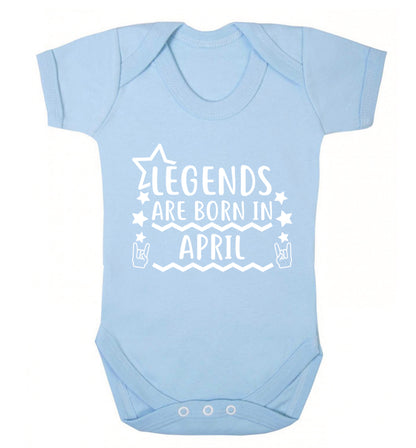 Legends are born in April Baby Vest pale blue 18-24 months