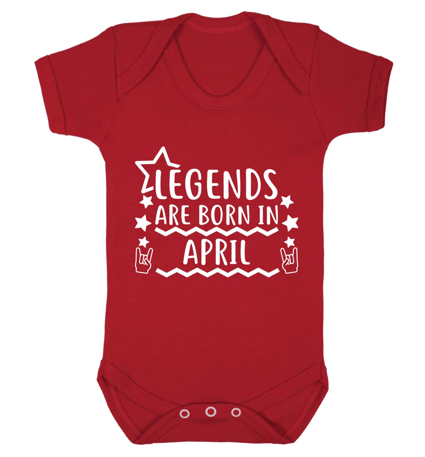 Legends are born in April Baby Vest red 18-24 months