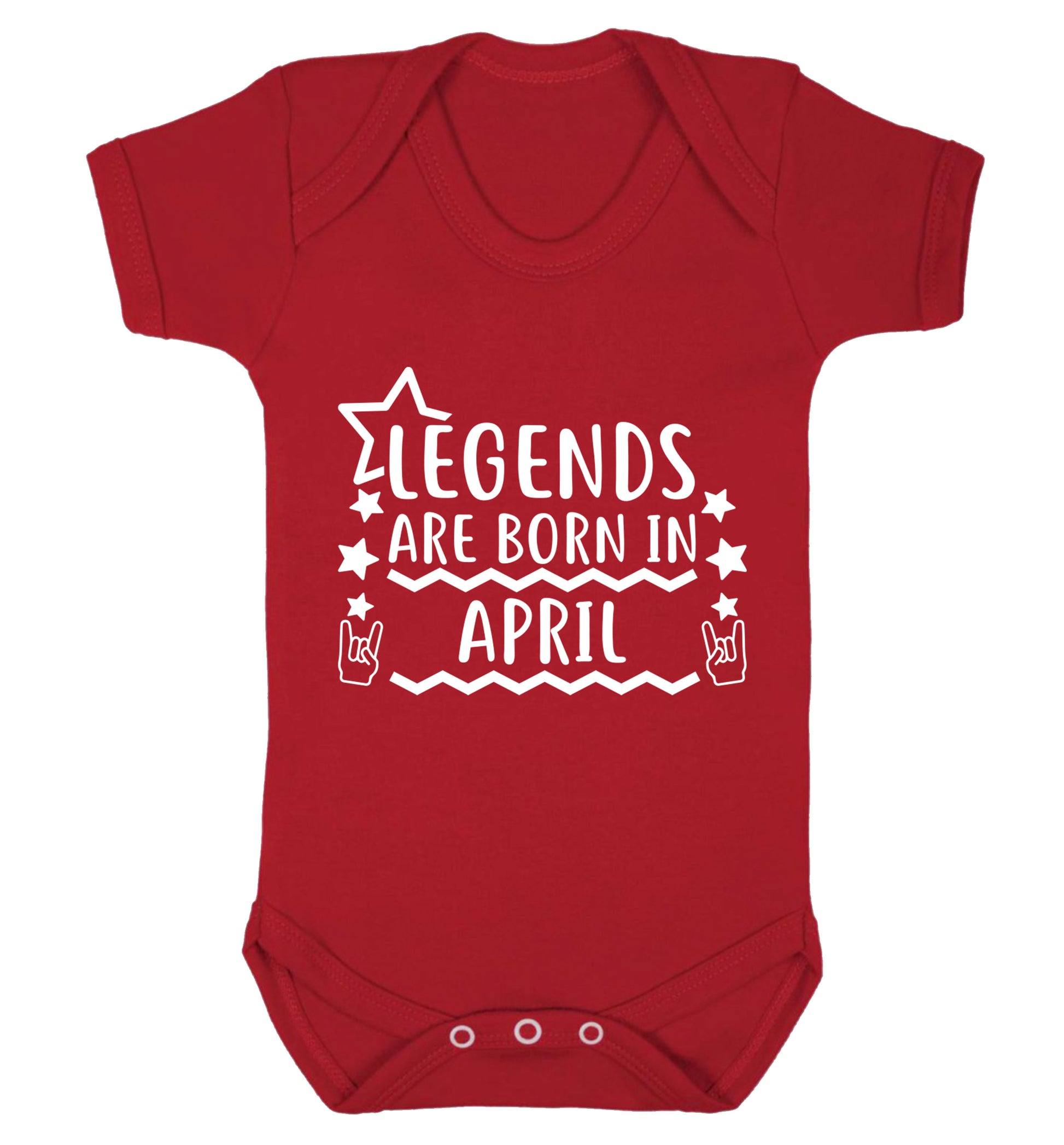 Legends are born in April Baby Vest red 18-24 months