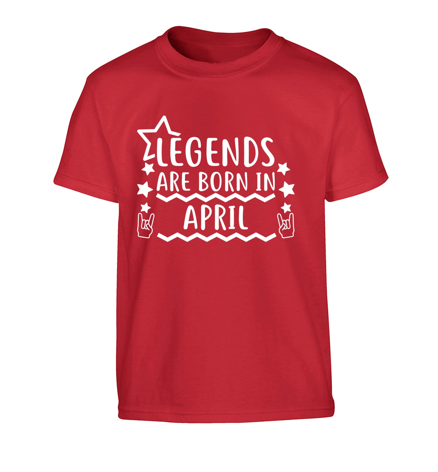 Legends are born in April Children's red Tshirt 12-13 Years