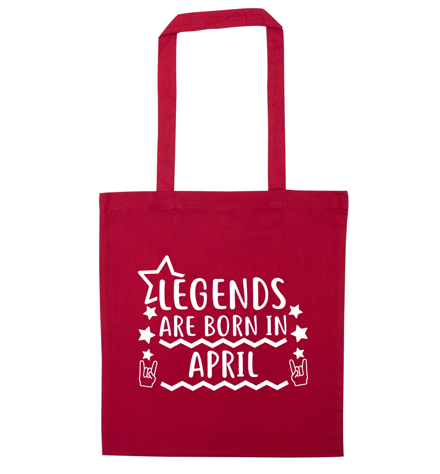 Legends are born in April red tote bag