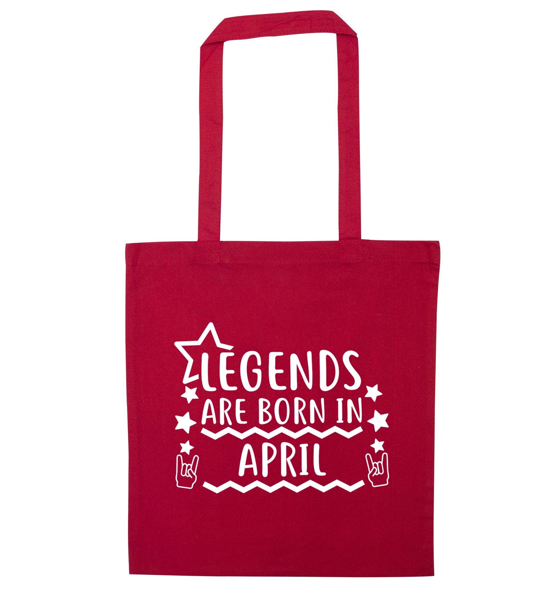 Legends are born in April red tote bag