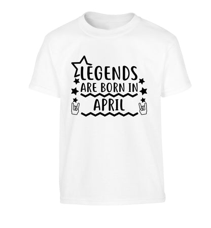 Legends are born in April Children's white Tshirt 12-13 Years