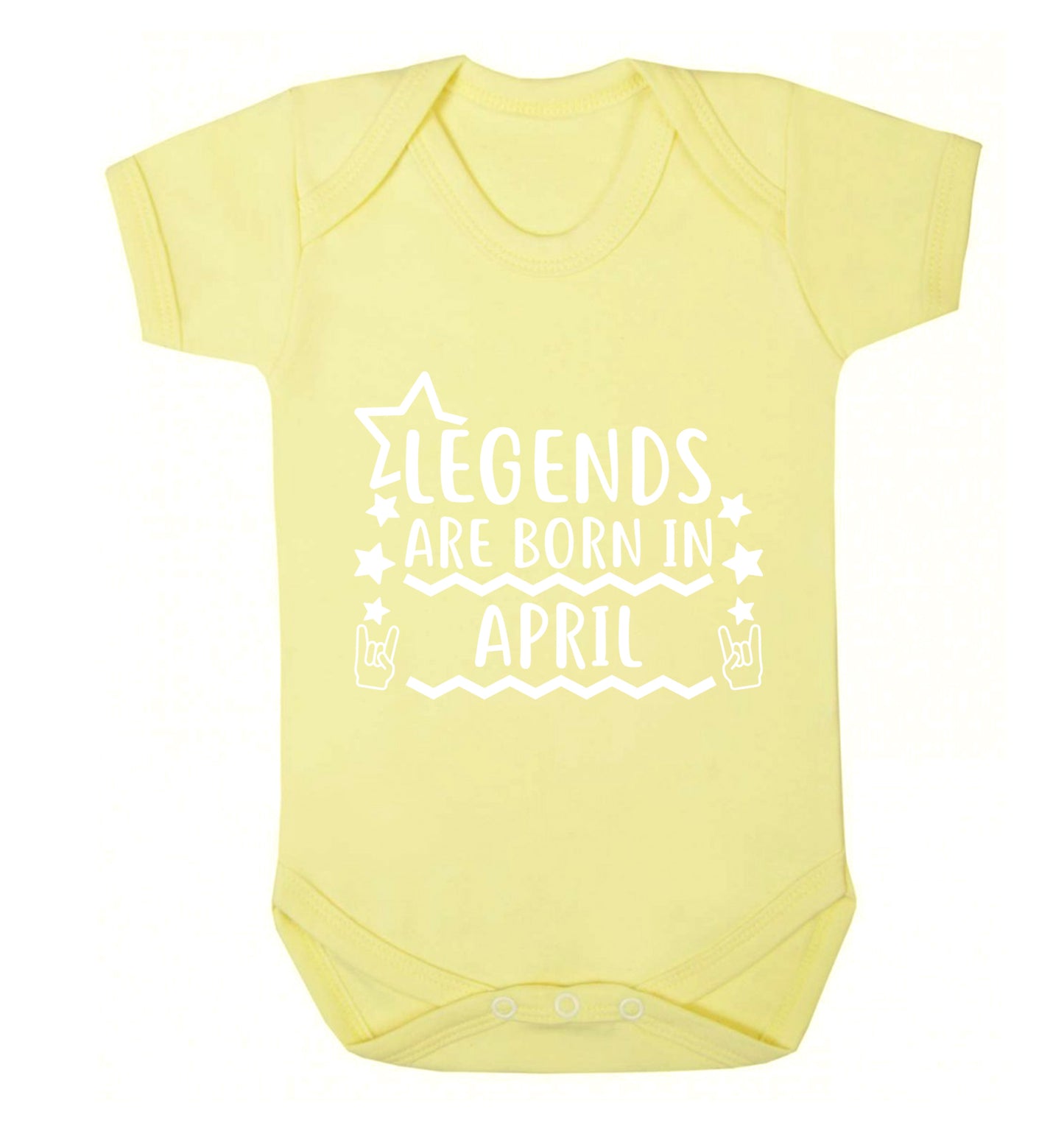 Legends are born in April Baby Vest pale yellow 18-24 months
