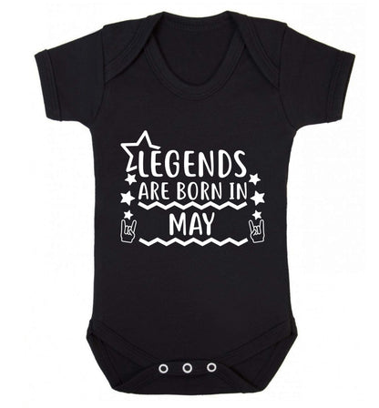 Legends are born in May Baby Vest black 18-24 months