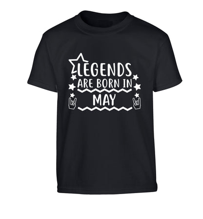 Legends are born in May Children's black Tshirt 12-13 Years