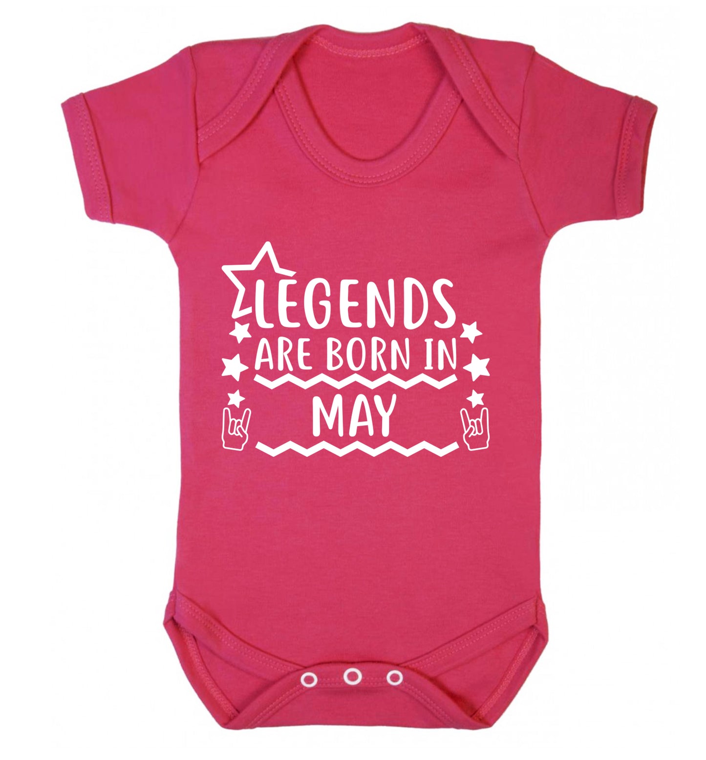 Legends are born in May Baby Vest dark pink 18-24 months