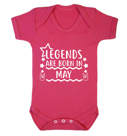 Legends are born in May Baby Vest dark pink 18-24 months