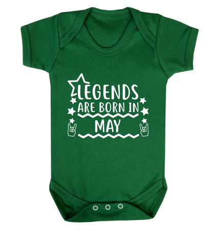 Legends are born in May Baby Vest green 18-24 months
