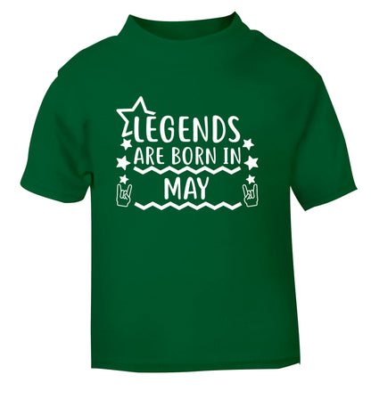 Legends are born in May green Baby Toddler Tshirt 2 Years
