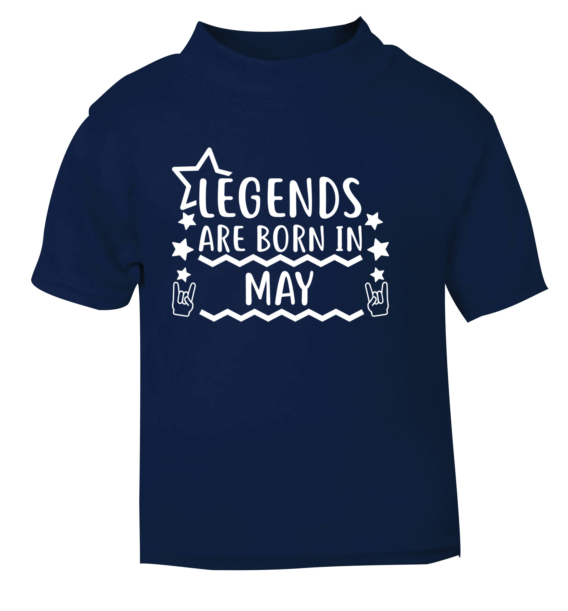 Legends are born in May navy Baby Toddler Tshirt 2 Years