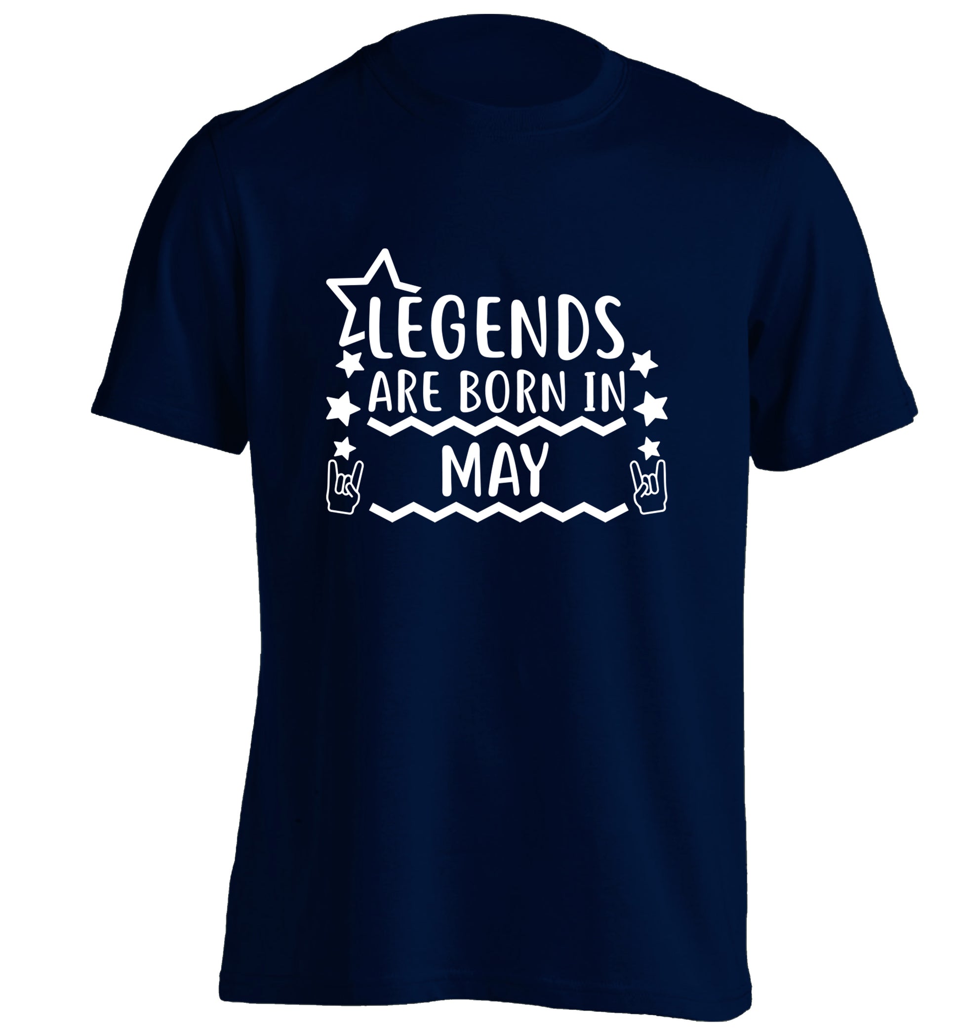 Legends are born in May adults unisex navy Tshirt 2XL