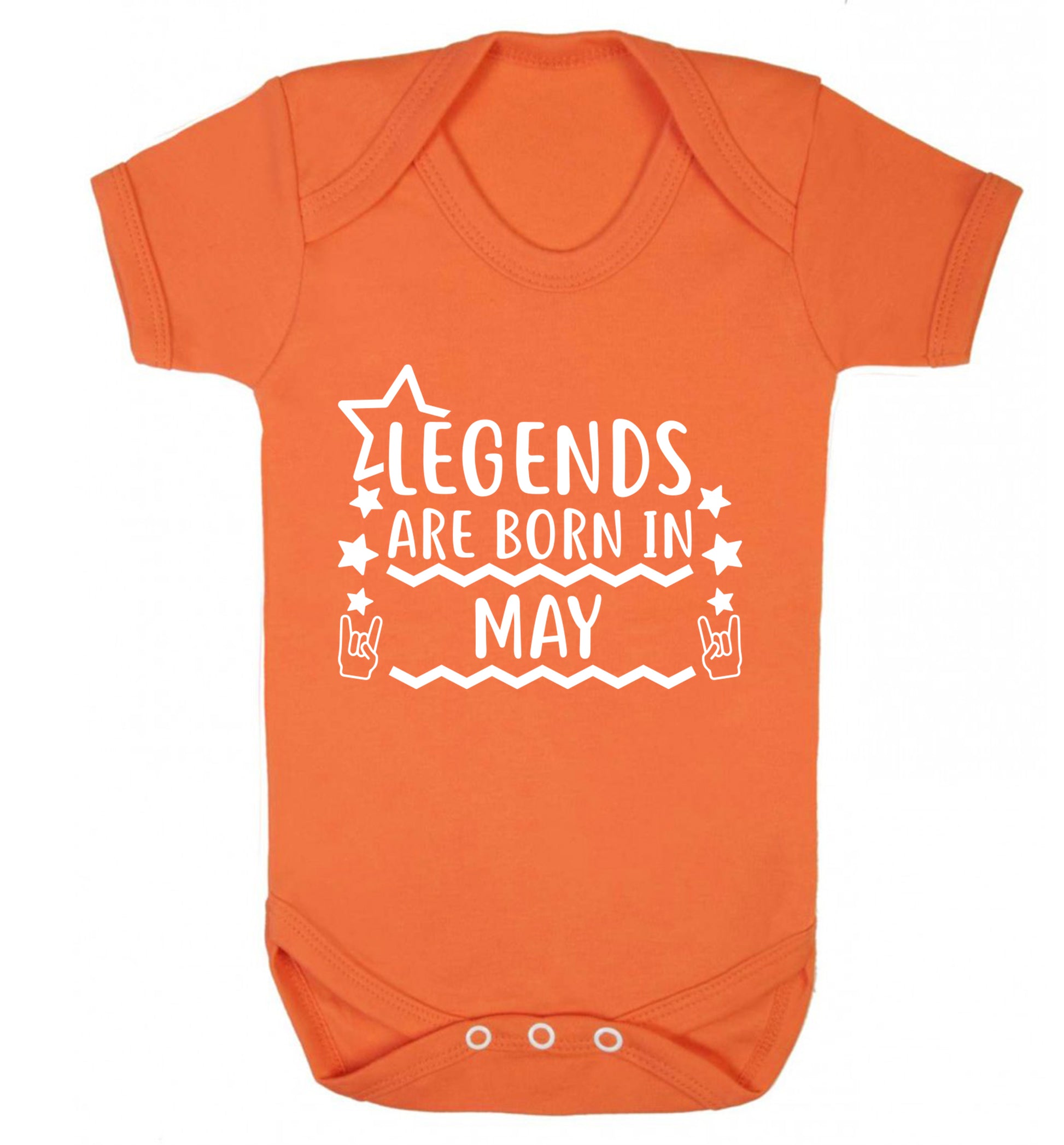 Legends are born in May Baby Vest orange 18-24 months