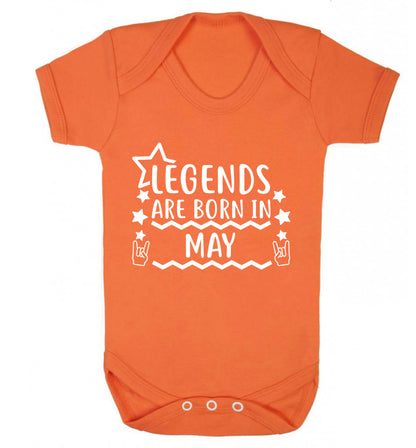 Legends are born in May Baby Vest orange 18-24 months