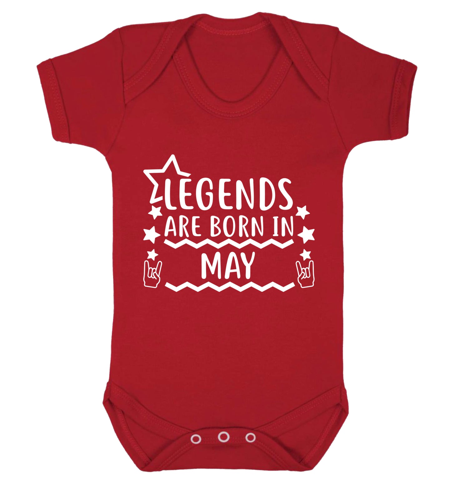Legends are born in May Baby Vest red 18-24 months