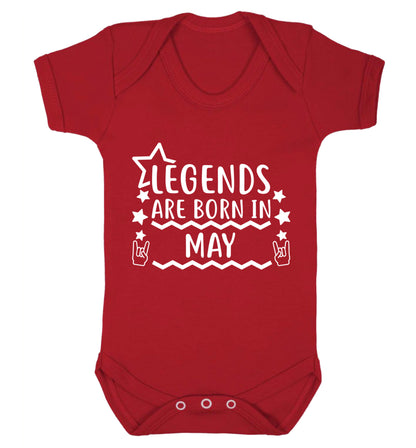 Legends are born in May Baby Vest red 18-24 months